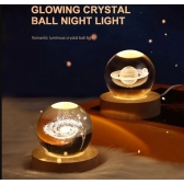 Luminária Decorativa Globo LED Com Interruptor On e Off Lua Via Láctea Sistema Solar Bola De Cristal