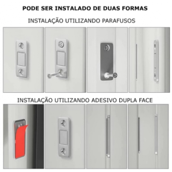 Kit Fecho Trava Porta de Armário Magnético Imã Ultra Forte