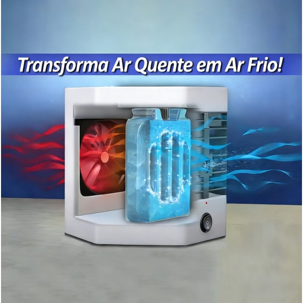 Mini Ar Condicionado Climatizador Usb Portátil Umidificador Cor Branco E Cinza Voltagem 110V