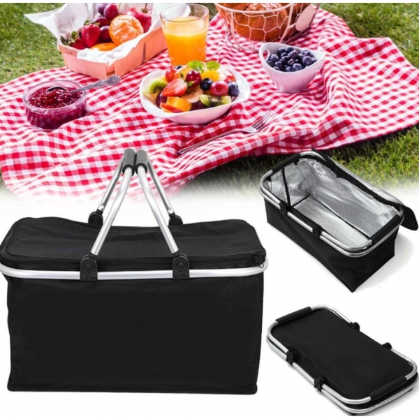 Cesta Térmica Bolsa Grande Dobrável Cooler Praia Lanche Piquenique Camping Bebidas 30 Litros