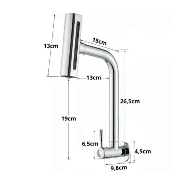 Torneira De Cozinha Cascata 360 Rotação 4 Funções Bocal De Alta Pressão Misturadora De Pia Para Cozinha Na Parede