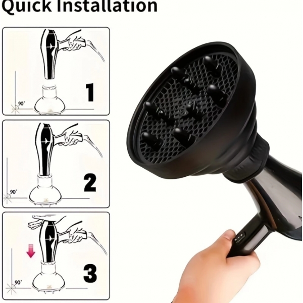 Difusor De Ar para Secador Em Silicone Adaptador Definidor de Cachos Retrátil Universal