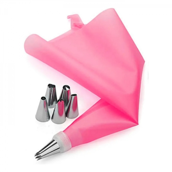 24 Pçs Conjunto De Saco De Confeiteira De Silicone Com Bico
