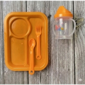 Kit Refeição Infantil Prato + Talheres + Copo