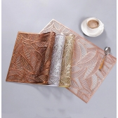 Descanso de prato Americano Sousplat Mesa Descanso De Mesa Posta Jantar Design de recorte de folhas