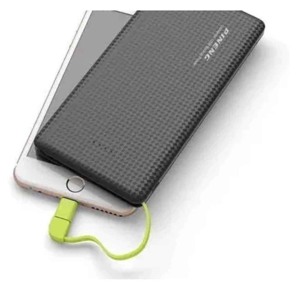 Carregador Portátil Pineng Power Bank 10.000mah com adaptador iPhone,V8