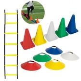 Kit Funcional Agilidade 5 Chapéus + 5 Cones e Escada Para Treino Completo