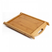 Bandeja Em Bambu Com Alça Para Servir Retangular 34X23Cm