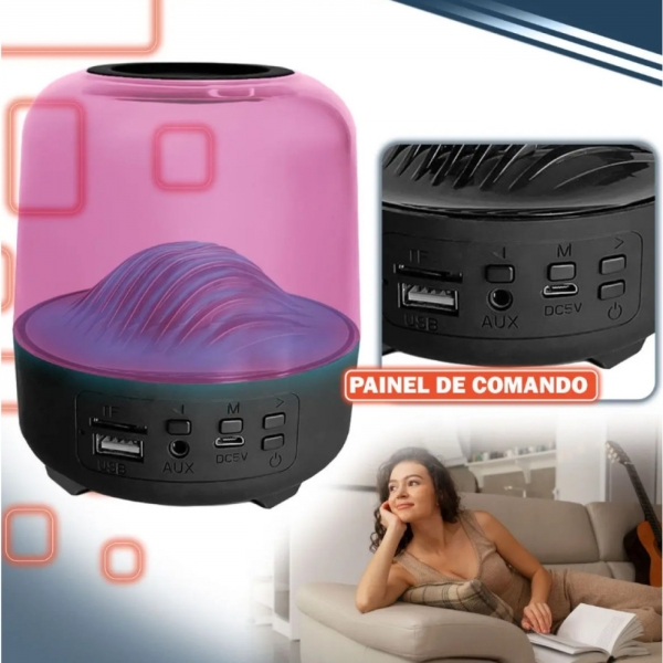 Caixa De Som Luminária Bluetooth Led Portátil