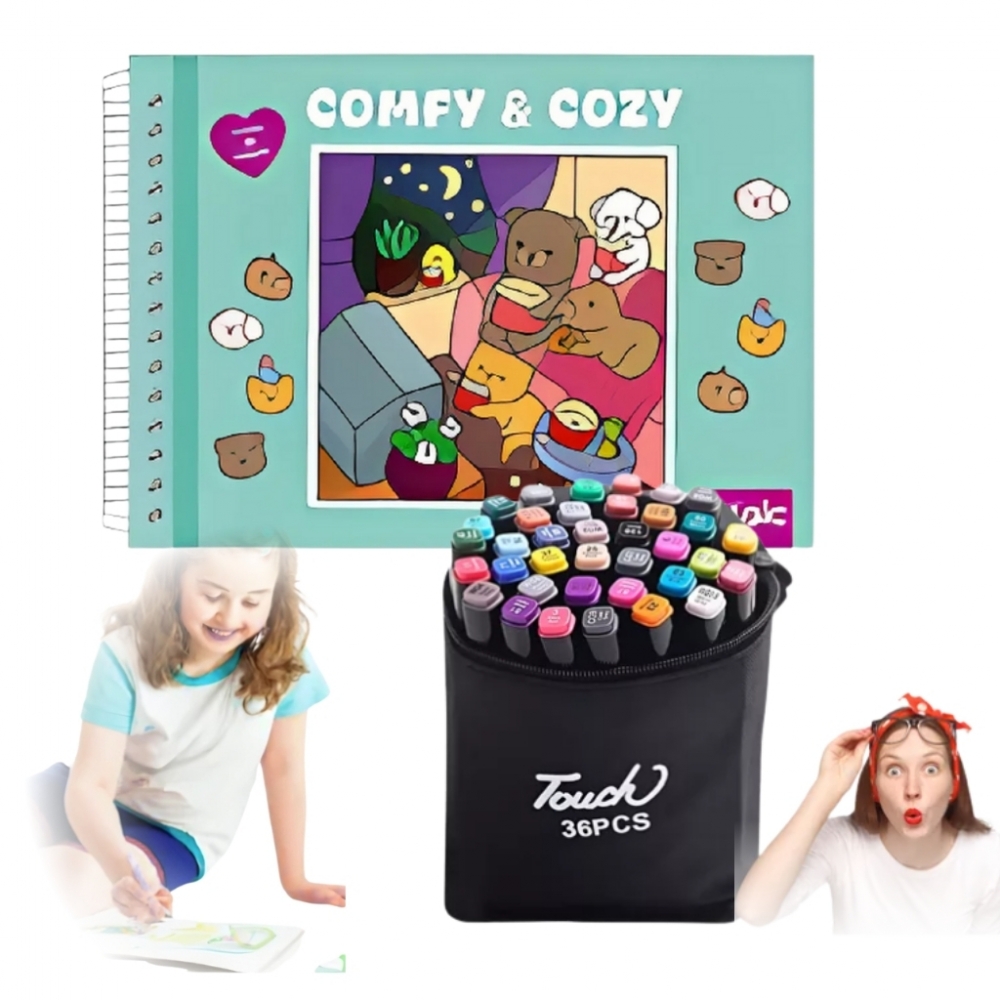 Kit Bobbie Goods + 36 Canetinhas Coloridas Pintar Diversão