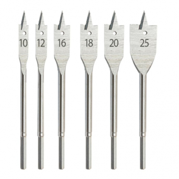 Jogo de Broca Chata para Madeira com 6 Kit Brocas Chata Madeia Marcenaria Móveis