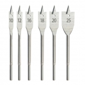 Jogo de Broca Chata para Madeira com 6 Kit Brocas Chata Madeia Marcenaria Móveis