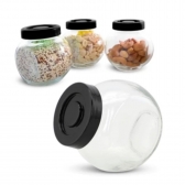 Kit 4 Potes de Vidro para Condimentos 180ml com Tampa Preta porta temperos