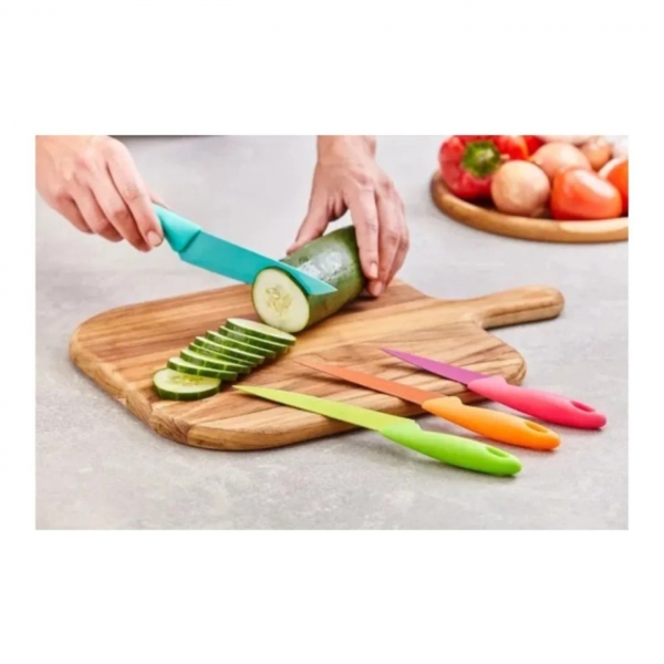 Facas De Cozinha Kit Conjunto Jogo 4 Coloridas Dia A Dia
