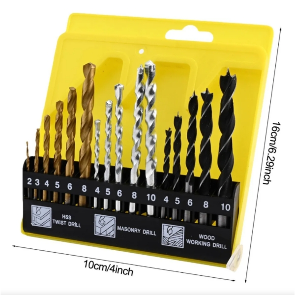 KIT BROCAS MADEIRA FERRO CONCRETO 16 PEÇAS