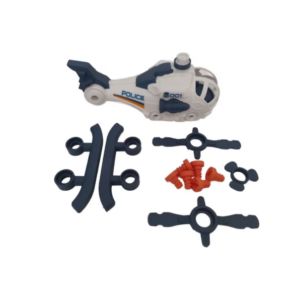 Helicóptero de Polícia Monta e Desmonta DIY - Brinquedo Educativo com Chave