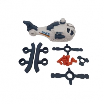 Helicóptero de Polícia Monta e Desmonta DIY - Brinquedo Educativo com Chave