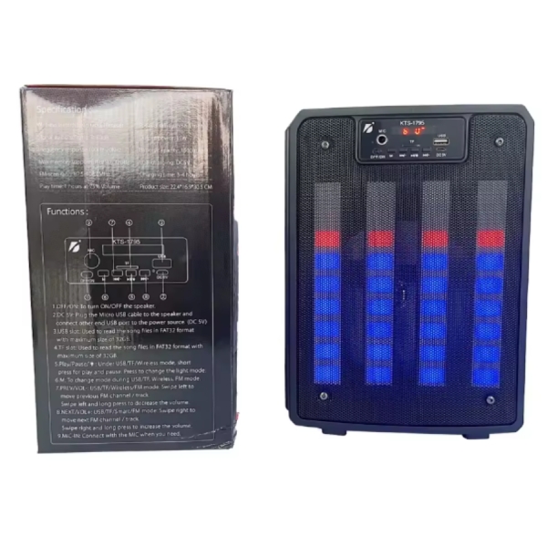 Caixa De Som Outdoor Boombox Praia Recarregável Home Theater Sem Fio Am Fm Áudio Som Speaker Rádio Portátil com Mic Spea