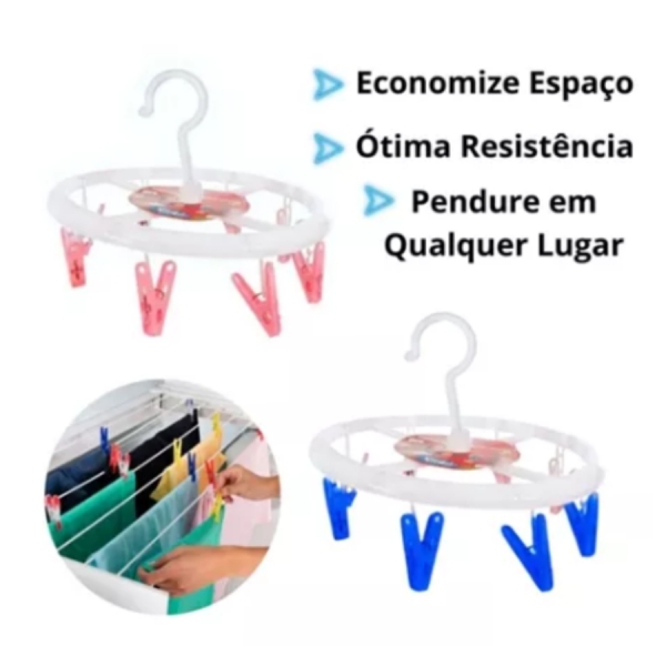 Varal Circular Para Roupas Intimas Cueca Calcinha Meia 08 Prendedores para Lavanderia