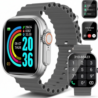 Relógio Smartwatch T10 Ultra 2 Big Cinza Display 2.19 55mm Inteligente Bluetooth Esportivo