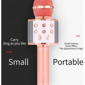 WS-858 - Microfone infantil de Karaoke Microfone de Brinquedo Sem Fio Bluetooth
