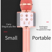 WS-858 - Microfone infantil de Karaoke Microfone de Brinquedo Sem Fio Bluetooth