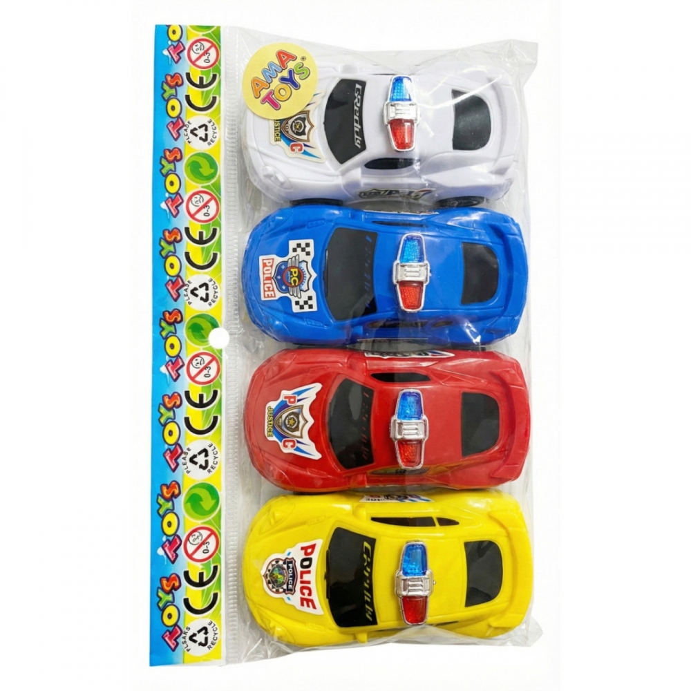 Carrinho De Brinquedo Fricção 4 Unidades Coleção Miniatura