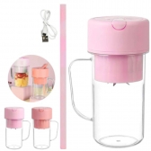 Copo Caneca Liquidificador Mini Juicer 500ML com 6 laminas com tampa e canudo Recarregavel Portatil