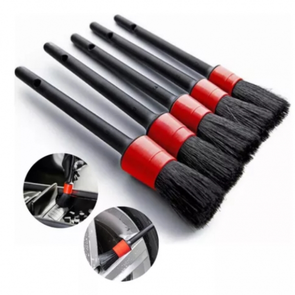Kit 5 Pincéis Lavagem Detalhamento Automotivo Cerdas Firmes 4.0