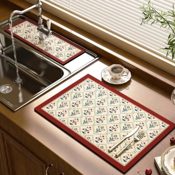 Tapete escorredor de Louça em Microfibra Super absorvente Dobrável Aparador de Louça