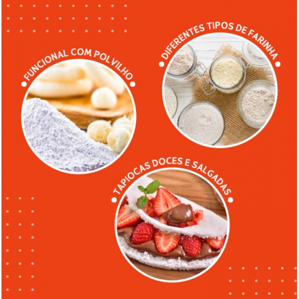 Tapioqueira Peneira e Armazena Polvilhador De Tapioca Armazena Beiju - Diversas Cores - NL