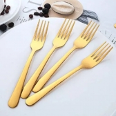 Kit 12 Talheres Aço Inox Stainless Steel Mesa Posta Garfo Colher Dourado Linha Luxo