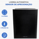 Lixeira sensor automática banheiro cozinha lixo inteligente cor Preto Kokay 056-0035