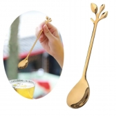 Kit 8 Colher De Chá De Café Dourada De Aço Inoxidável Sobremesa