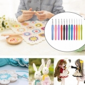 Colorido Macio Plástico Lidar Com Alumina Crochê Ganchos Agulhas De Tricô Conjunto 2-6mm Para Tecer Costura Tool-9pcs