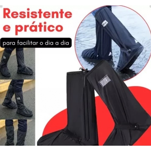 Capa de Chuva Polaina Impermeavel Bota Galocha Protetor Calçado Motoqueiro Sapato Moto