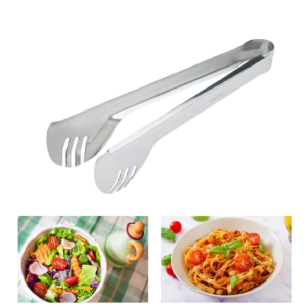 Pegador De Alimento Aço Inoxidável Cozinha Salada Churrasco Inox Utensílio Massas Macarrão