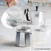 Cafeteira Italiana Alumínio 6 Xícaras Aço Decorada Top Cafeteira Rápida 1,4 litros