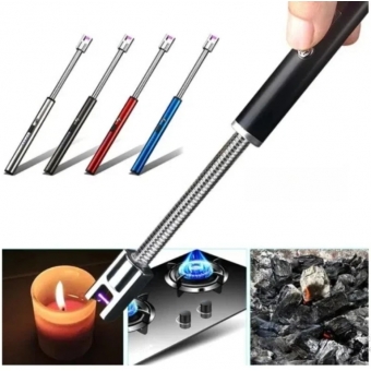 Kit 4 Acendedor De Fogão Isqueiro Eletrico Fogão Churrasqueira Vela Original Recarregavel USB