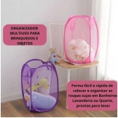 Cesto Roupa Suja Multiuso Organizador Dobrável Brinquedo