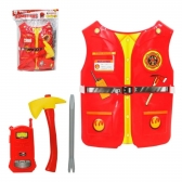 Kit Bombeiro Com Colete + Machado + Radinho Vermelho