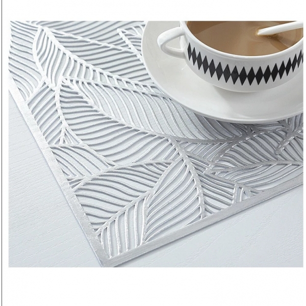 Descanso de prato Americano Sousplat Mesa Descanso De Mesa Posta Jantar Design de recorte de folhas