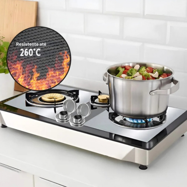 kit 4 Protetor Boca Fogão Lavável Resistente Teflon 27X27