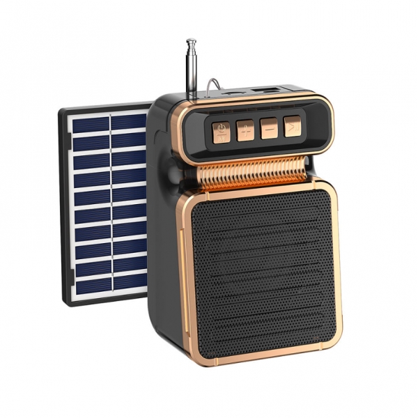Caixa De Som Bluetooth Recarregável Solar USB FM Estilo Retrô Envio Aleatorio