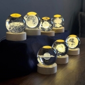 Luminária Menina na Lua Bola De Cristal Abajur Mesa Quarto