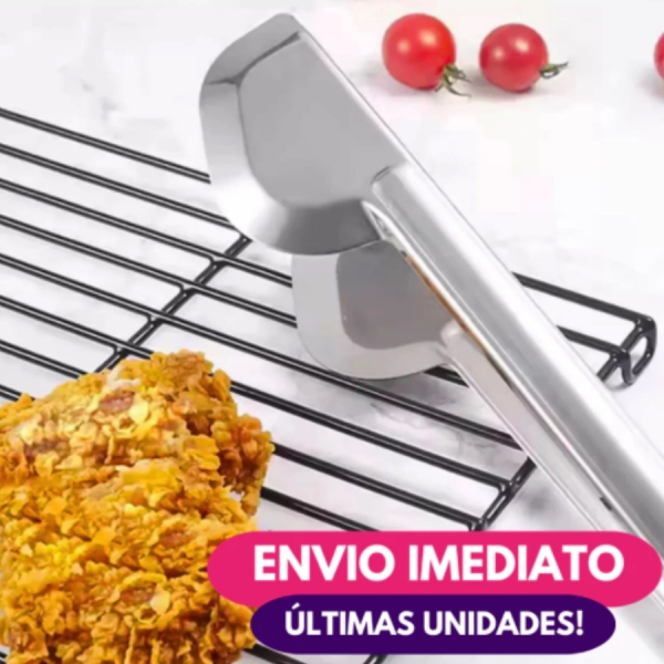 Pegador Universal Liso Inox 24cm Salada Carne Churrasco