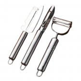 Kit Cortador Ralador Fatiador E 3 Descascadores de Legumes Inox