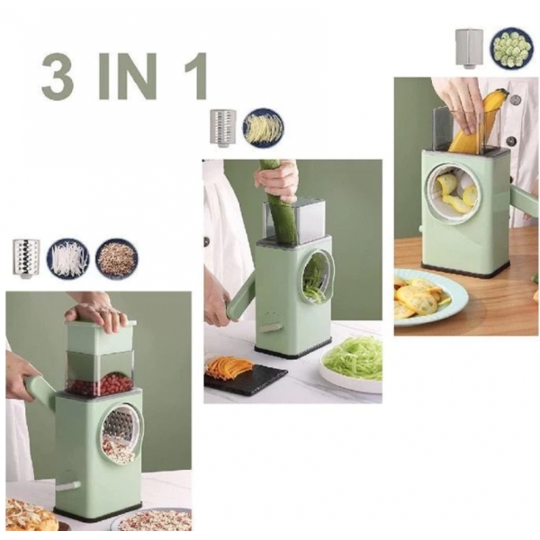 Ralador Cortador De Legumes E Verduras Fatiador De Queijo Giratótio 3 EM 1