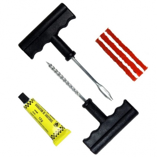 Kit Reparo de Pneu Sem Câmara - Remendo - macarrão