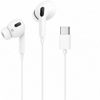 Fone de Ouvido Com Fio Tipo-C Borrachinha Borracha Anti-Ruído Com Microfone Premium Universal